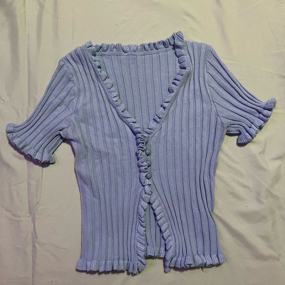 blue cardigan top